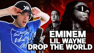 Rapper Reacts to EMINEM X LIL WAYNE  DROP THE WORLD THIS ONE HITS HOME [upl. by Justinn]