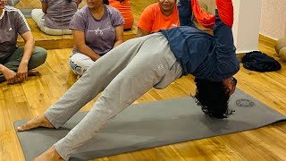 Aerial yoga Saturday session aerialyogaclass aerialyogapractice aerialyoga aerial yogaclass [upl. by Llerut]