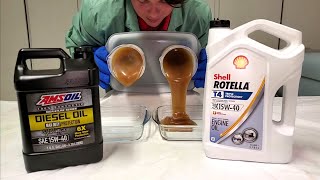 AMSOIL Max Duty VS Shell Rotella T4 15W40 COLD Flow Test [upl. by Hoang]