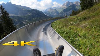 Mountain Coaster Oeschinensee Kandersteg Switzerland 4K 60p 🇨🇭 [upl. by Yerfdog]