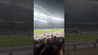 NATIONS LEAGUEGREECE V ENGLANDGreek fans sing their national anthem football footballshorts [upl. by Ayotel]