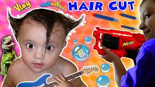 Shawns 1st Haircut ♪ FUNNY FAILS  Rock N Roll Baby FUNnel Vlog [upl. by Dougherty]