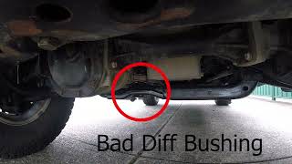 Hummer H3  Bad Front diff bushing vs Good bushing  Clunking noise [upl. by Lema]