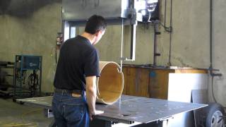 Plywood Cylinder on Vertical Bandsaw [upl. by Annoed]