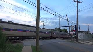 SEPTA Outbound Warminster Line Train at Mt Carmel Avenue Grade Crossing [upl. by Disraeli]