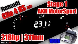 218HP Renault Clio 4 RS Stage 1 AKH Motorsport 0100 amp 100200Kmh Acceleration VBOX [upl. by Aimej]