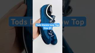 Tods Denim Low Top Leather Blue Sneaker Shoes Size 41 tods prelovedtreasures usedshoes [upl. by Dreddy]