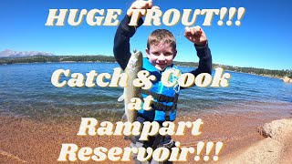 HUGE TROUT Catch amp Cook at Rampart Reservoir [upl. by Bronny]