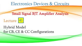 Lect 41 Hybrid Models  CB CE amp CC Configuration [upl. by Kati]