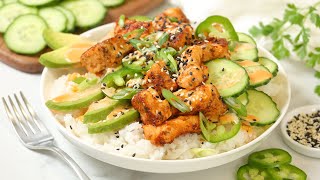 Spicy Salmon amp Rice Bowl  Healthy amp Delicious 15 Minute Meal [upl. by Lyontine]