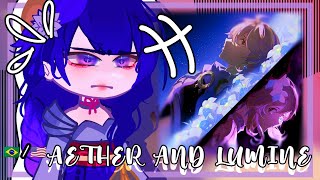 •Archons react to Aether and Lumine  Genshin Impact gacha club 🇧🇷🇺🇸 [upl. by Adnyleb]