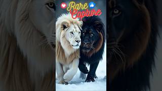 White Lion with Black Lion Whitelion BlackLion RareLion wildlife incrediblewildlife savelions [upl. by Tavia]