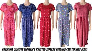 Trendy Zipless Maternity Gowns with Pocket  AllTime Outfits gown maternity feedinggown maxi [upl. by Asaeret437]