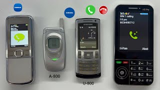 Incoming Call Samsung A800 Vs Samsung U800 amp Outgoing Call i15pro  Nokia 8800 [upl. by Elocin785]