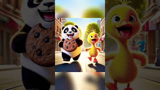 The cute ducks eating biscuits🍪 panda funny cartoon cute animation [upl. by Animsaj]