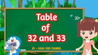 Table of 32 and 33  Table of 32  Table of 33  32 and 33 table  32 aur 33 ka table  32 33 Pahada [upl. by Ecinuahs]