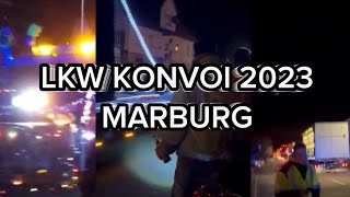 4 Marburger LKW Weihnachtskonvoi zugunsten der Elterninitative am 1612 Lichterfahrt TraktorKonvoi [upl. by Hearsh767]