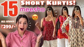 Huge MEESHO Short Kurti Haul💕 Everything Under Rs299 😱 Tryon Haul  Rupal Yadav [upl. by Azilanna]