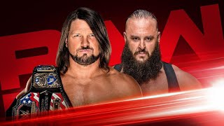 FULL MATCH  AJ Styles vs Braun Strowman – United States Title Match [upl. by Artsa]