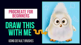 PROCREATE drawing tutorial EASY for BEGINNERS  using DEFAULT brushes [upl. by Karylin]