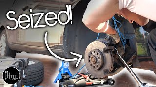 How to fix a seized brake caliper  VW Golf MK6 20 TDI GT [upl. by Chavez]