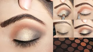 eyeshadow tutorial for brown eyesgolden brown eyes makeup [upl. by Shoifet]