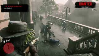 Saint Denis Bank Robbery Shootout RDR2 Mod [upl. by Delwin844]