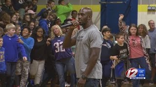 Patriots McCourty Visits Davisville Middle School in North Kingstown [upl. by Dolora493]