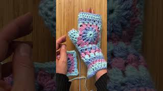 CROCHET TUTORIAL WIELOKOLOROWE MITENKI SHORT [upl. by Riegel]