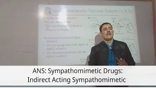 3 ANS Indirect Sympathomimetic Amphetamine Ephedrine Cocaine Pseudoephedrine [upl. by Lehplar]