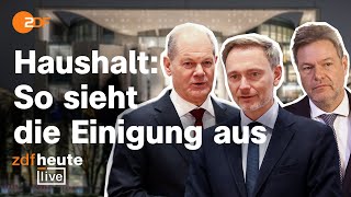 Haushaltskrise gelöst Scholz Habeck amp Lindner mit Erklärung  Statement amp Analyse  ZDFheute live [upl. by Hegarty]