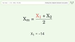 Find the midpoint between two points p1 1490 and p2 7286 StepbyStep Video Solution [upl. by Ahsienel]