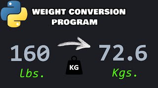 Python weight conversion exercise 🏋️ [upl. by Nwahsor]