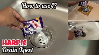 How to use Harpic Drain Xpert Powder  HARPIC Drain Cleaner  HARPIC Drain Xpert [upl. by Harmonie]