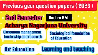 2nd Semester Previous year question papers 2023 [upl. by Paddie]