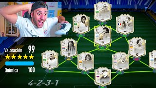 CONSIGO UN FUT DRAFT ENTERO DE LEYENDAS NUEVO RÉCORD FIFA 22 [upl. by Ttirrem]