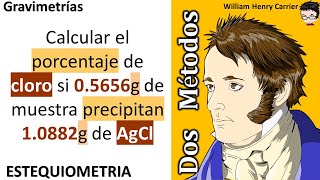 𝐆𝐫𝐚𝐯𝐢𝐦𝐞𝐭𝐫í𝐚 Calcular el porcentaje de cloro si 05656 g de muestra precipitan 10882 g AgCl [upl. by Hoffer275]