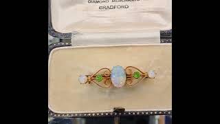 BH151 Art Nouveau Opal and garnet brooch [upl. by Ardme]