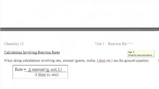 Reaction Rates  LT 13  Chemistry 12 Sec 11  Reaction Rates [upl. by Ailekahs]