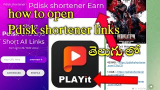 How To Open Pdisk shortener links Telegram Channel In Telugu [upl. by Naivaj]