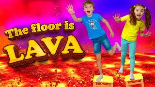 The Floor is Lava  More Preschool Songs  Nick and Poli [upl. by Auqinihs]