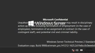 Windows Server 2016 Build 9908 installation and Demonstration [upl. by Esinyl]