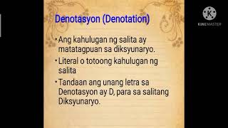 Denotasyon at Konotasyon [upl. by Japha]