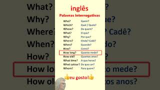 Inglês Aprender palavras interrogativas inglês para iniciantes [upl. by Anstus]