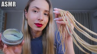 ASMR  HIDRATANDO SEU CABELO DE VERDADE 💇🏼‍♀️ sons reais [upl. by Ttegirb]