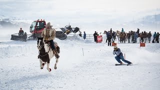 Skijoring in Jackson Hole  Click in and Hang on for the Ride [upl. by Warram]