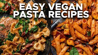 EASY VEGAN PASTA RECIPES  Creamy Sundried Tomato Pasta amp Vegan Ratatouille Pasta [upl. by Baylor]