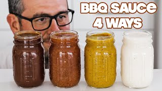 Making Homemade BBQ Sauce 4 Ways » Sweet  Vinegar  Mustard  White [upl. by Wymore]