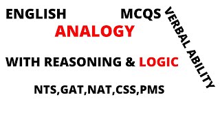 english analogy mcqs set 1practice based QuestionsNTSGATNATCSSSBPPMS [upl. by Nauwaj]