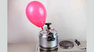 EXPERIMENT PRESSURE COOKER vs BOLLON  AWESOME BALLOON TRICKS [upl. by Karwan]